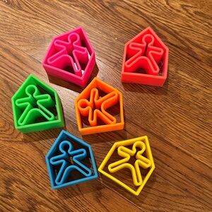 Colorful Kids Building Block Shape Set - Pink, Red, Green, Orange, Blue, Yellow